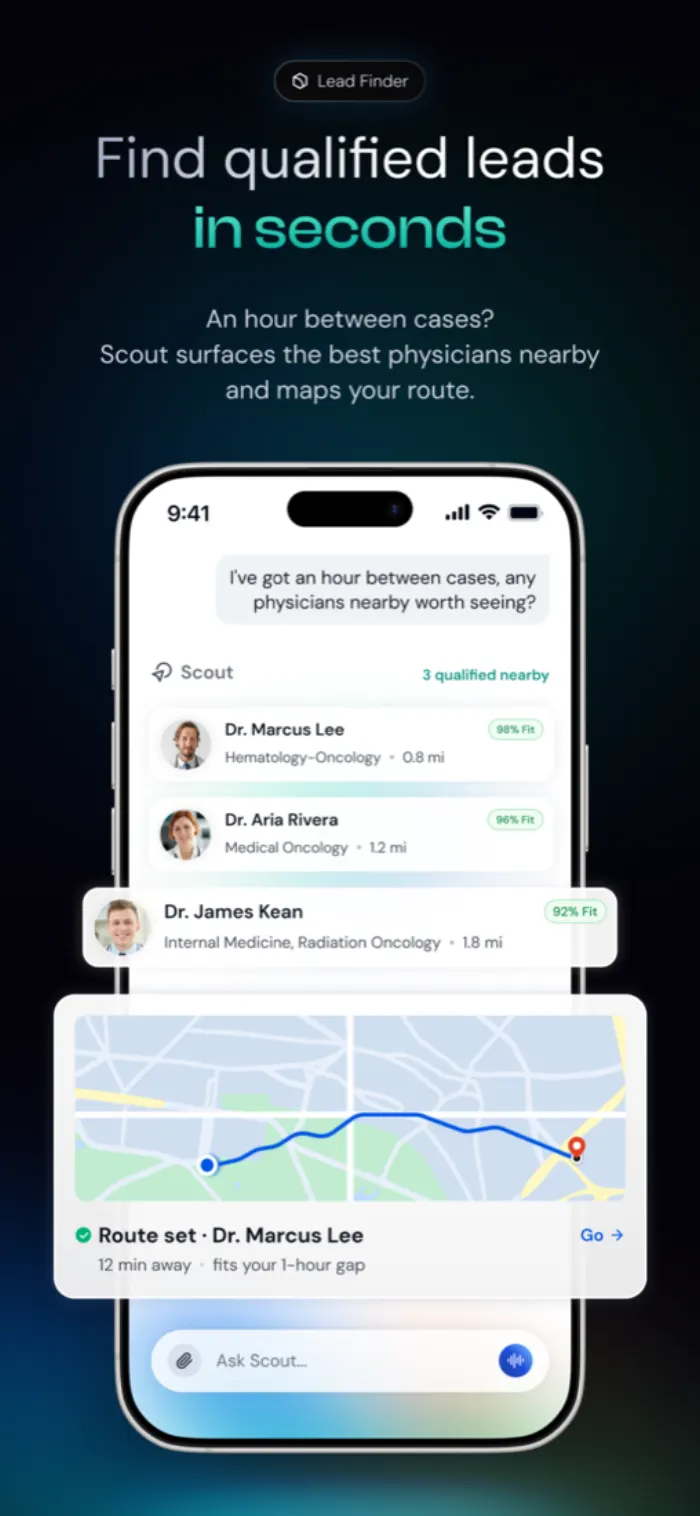 Find qualified leads in seconds — RepPrep app screenshot