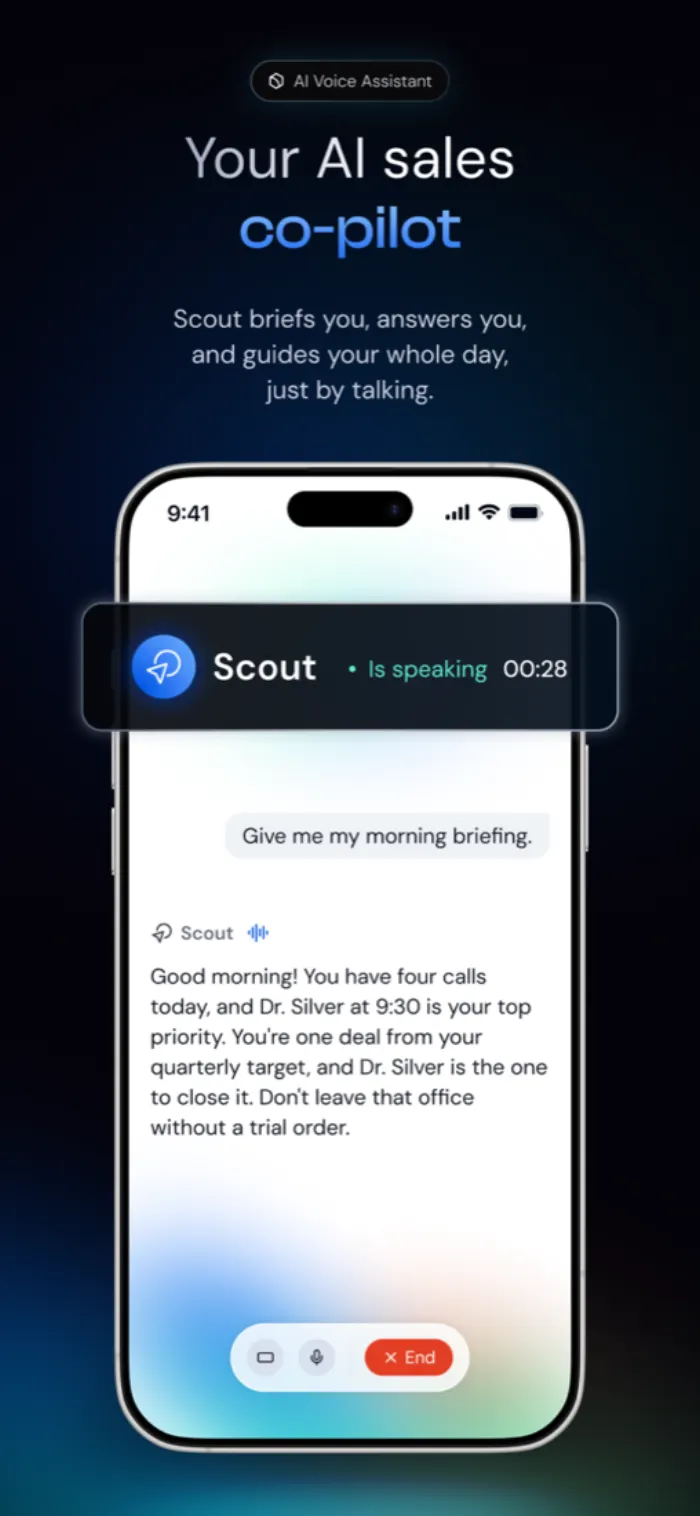 Your AI sales co-pilot — RepPrep app screenshot